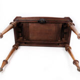 Antique game table with extention, of mahogany and walnut, 1860s