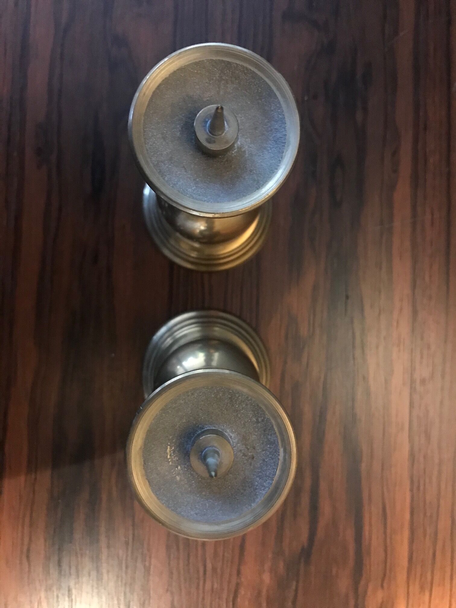 pair of small brass candlesticks in the 70s