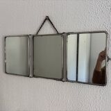 Vintage 1930s triptych barber mirror registered G.B Paris - 28 x 69 cm