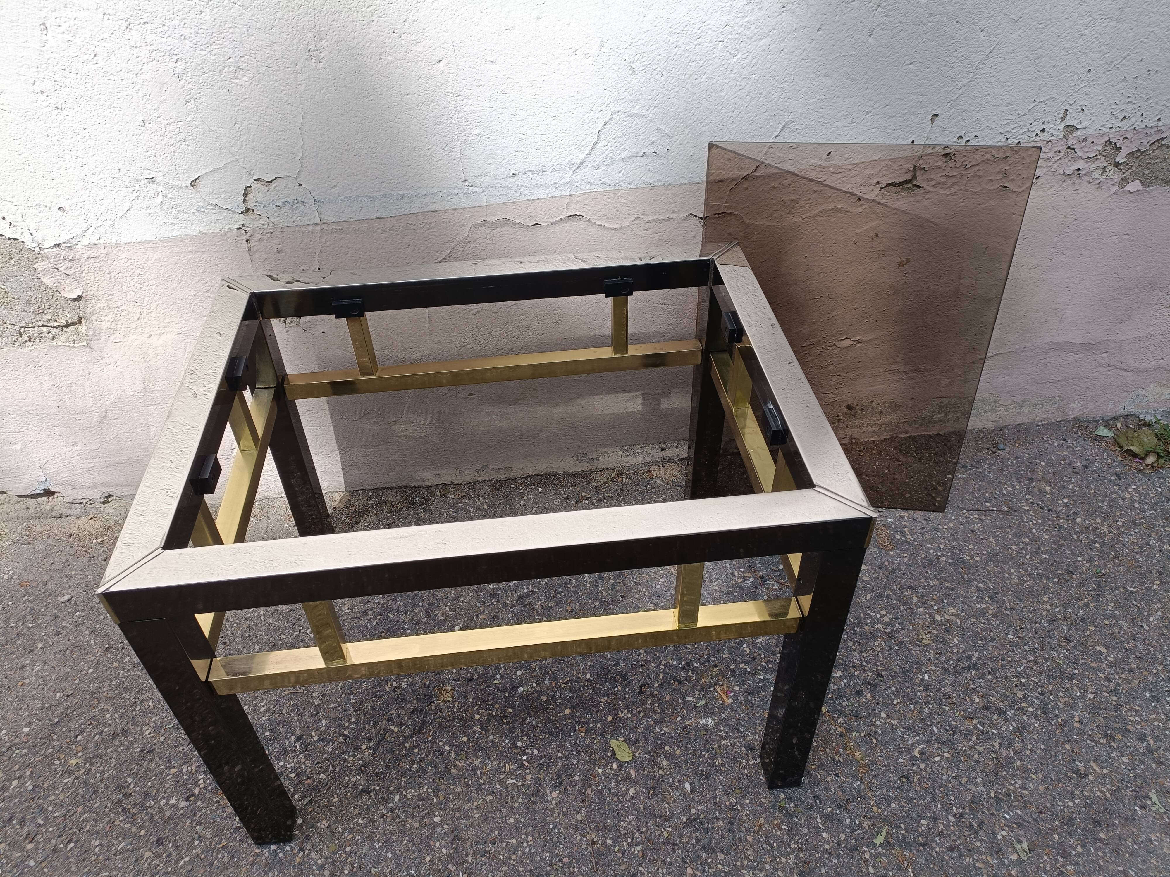 Table basse 80' chrome laiton vintage