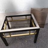 Table basse 80' chrome laiton vintage