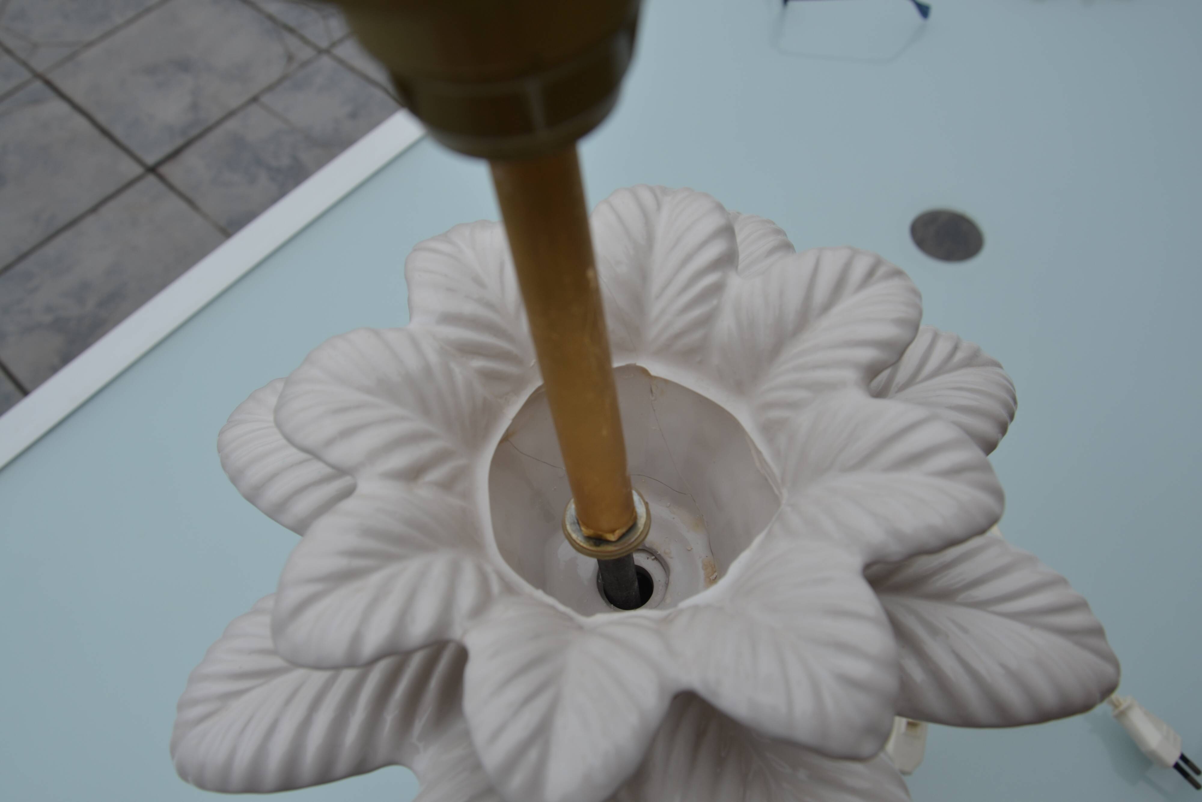 Vintage ceramic palm tree lamp base