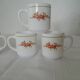 6 mugs small red roses arcopal france