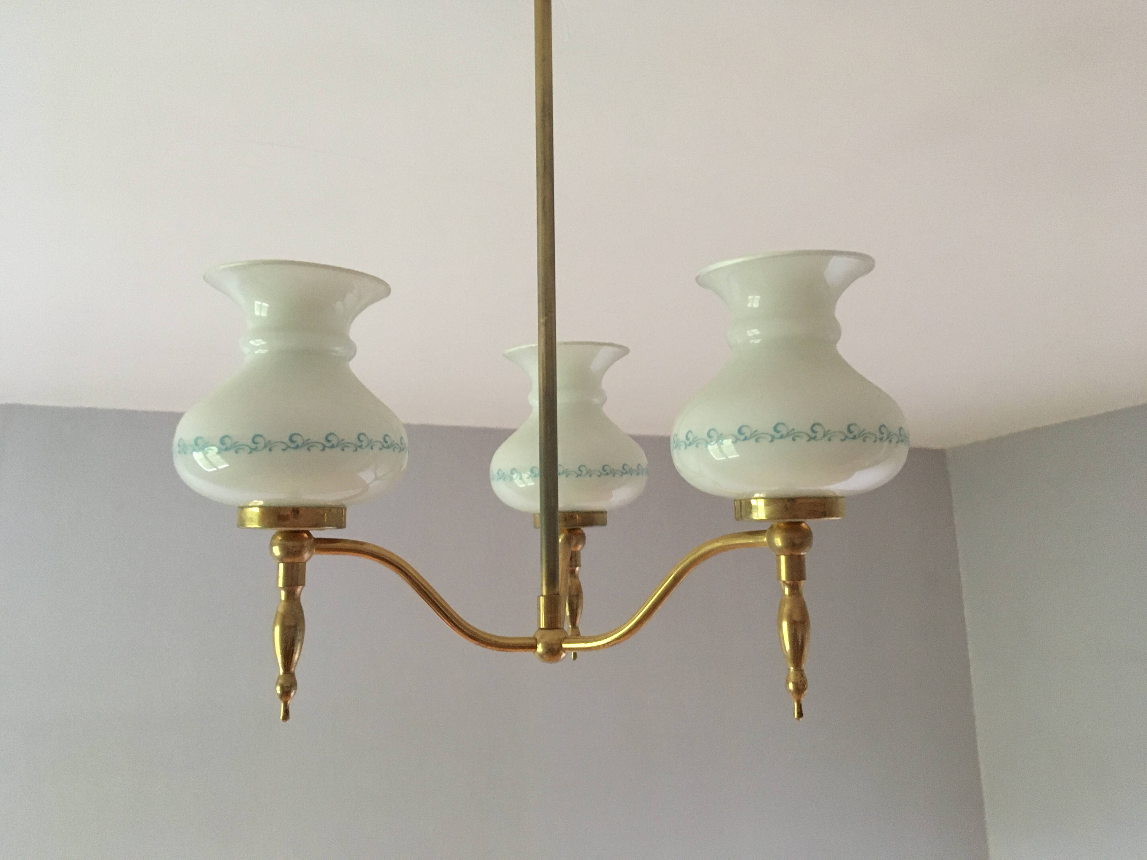 Romantic 3-branch chandelier