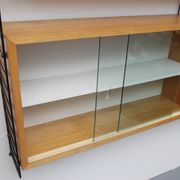 1960s wall unit in ash with vitrine, Nisse Strinning/Sweden