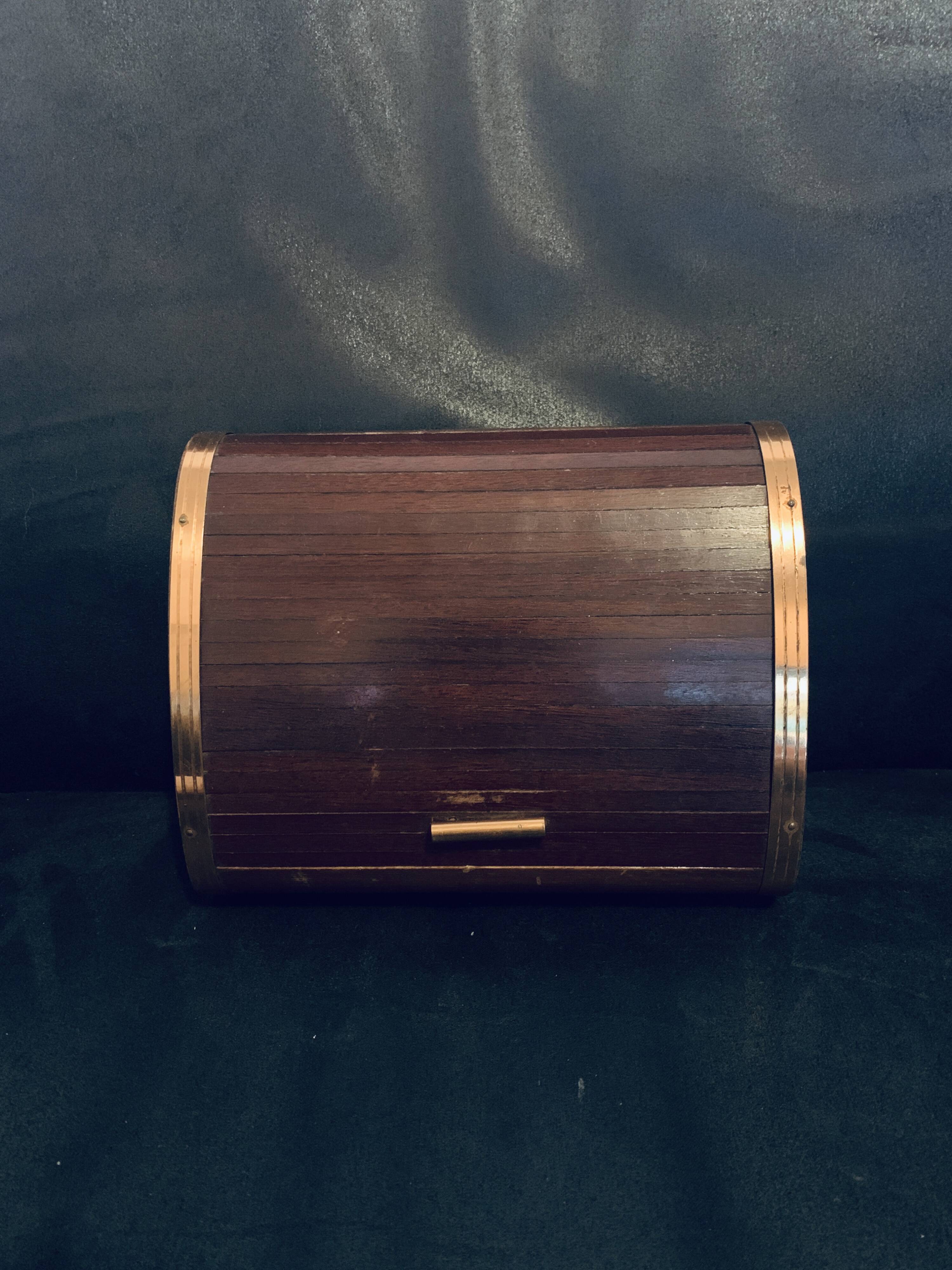 Cigar box 1960 17cm wooden sliding shutter jewelry cigarettes old vintage