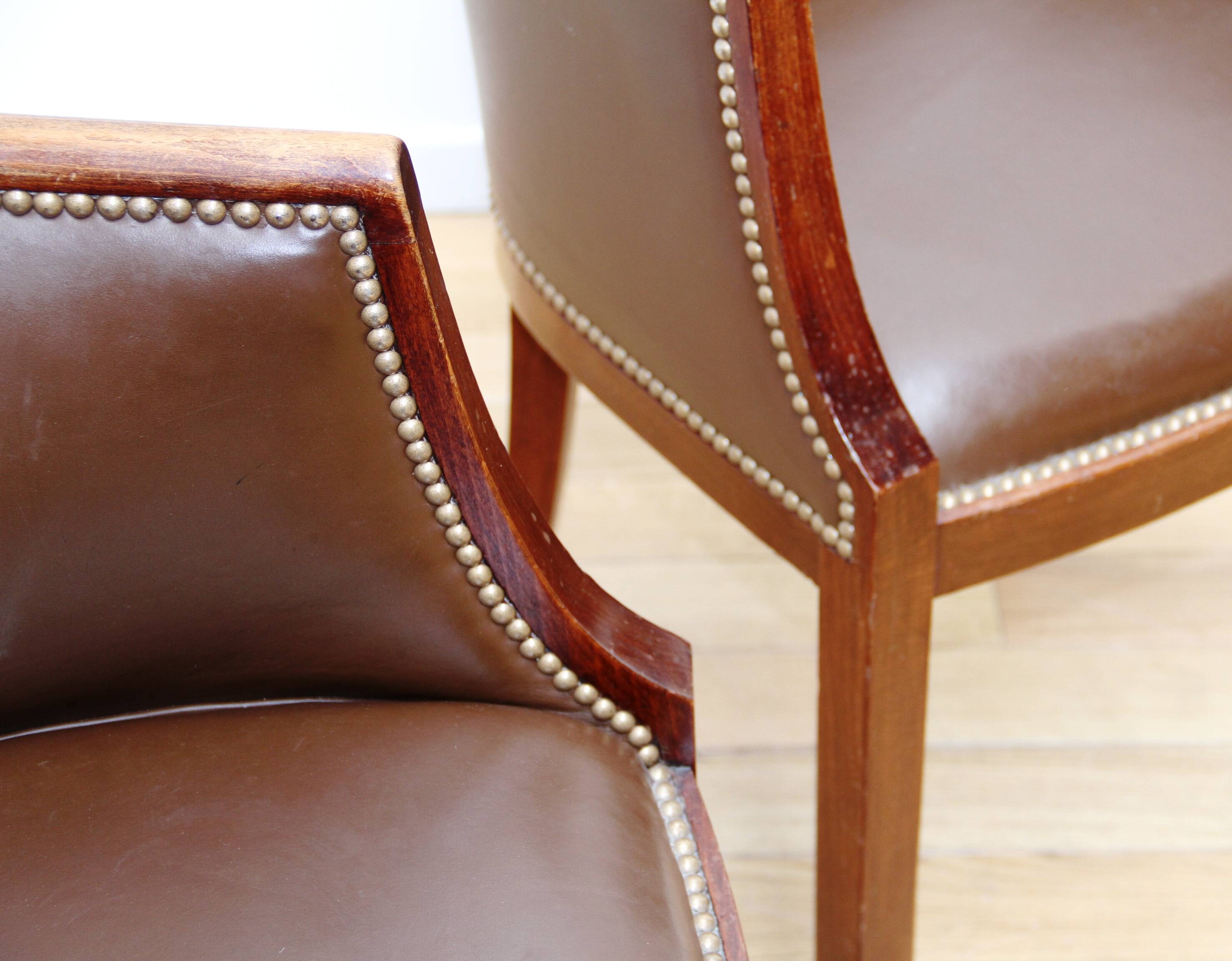 Pair of vintage barrel chairs