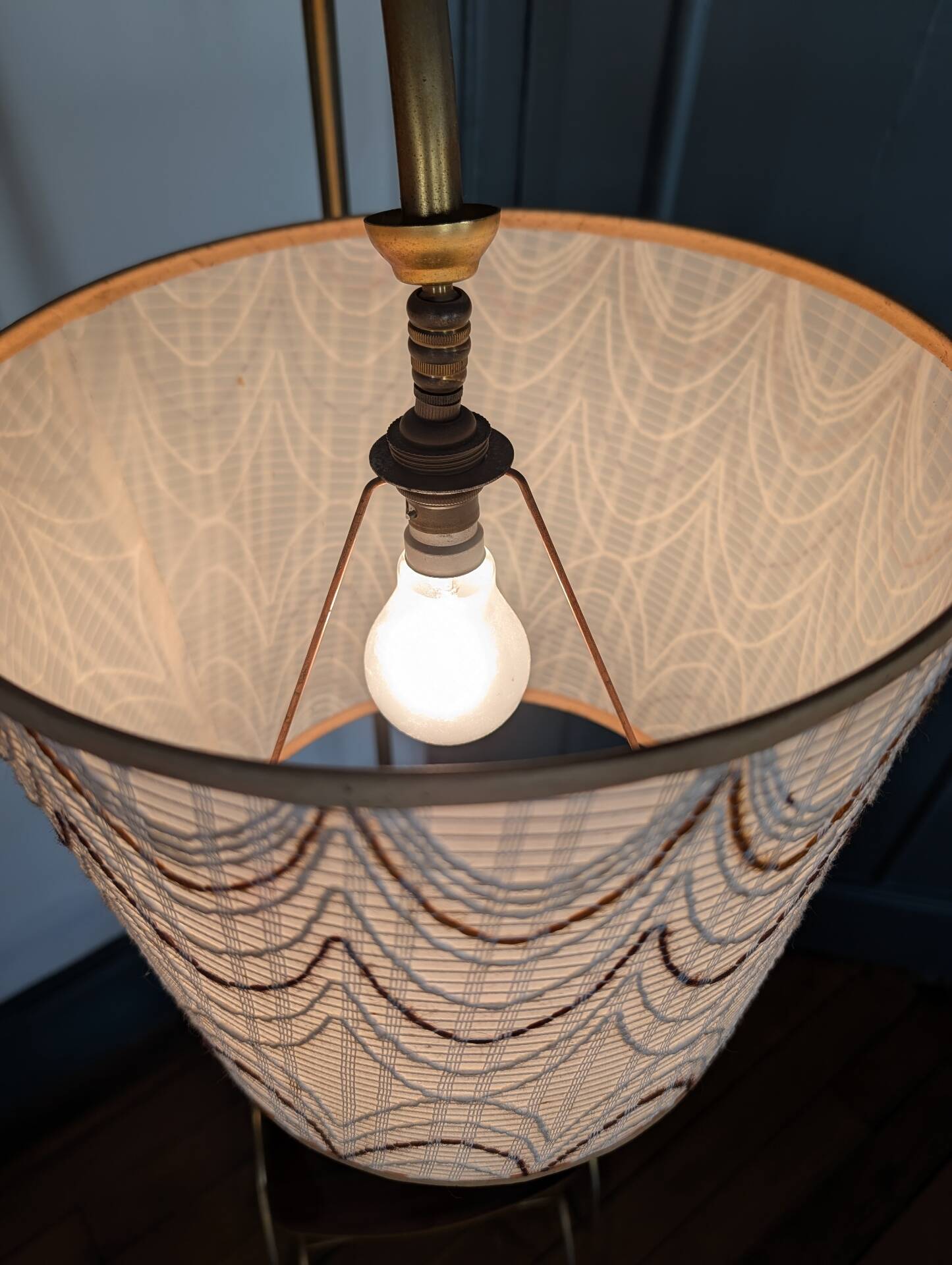 1950s reading lamp – Formica and gold metal