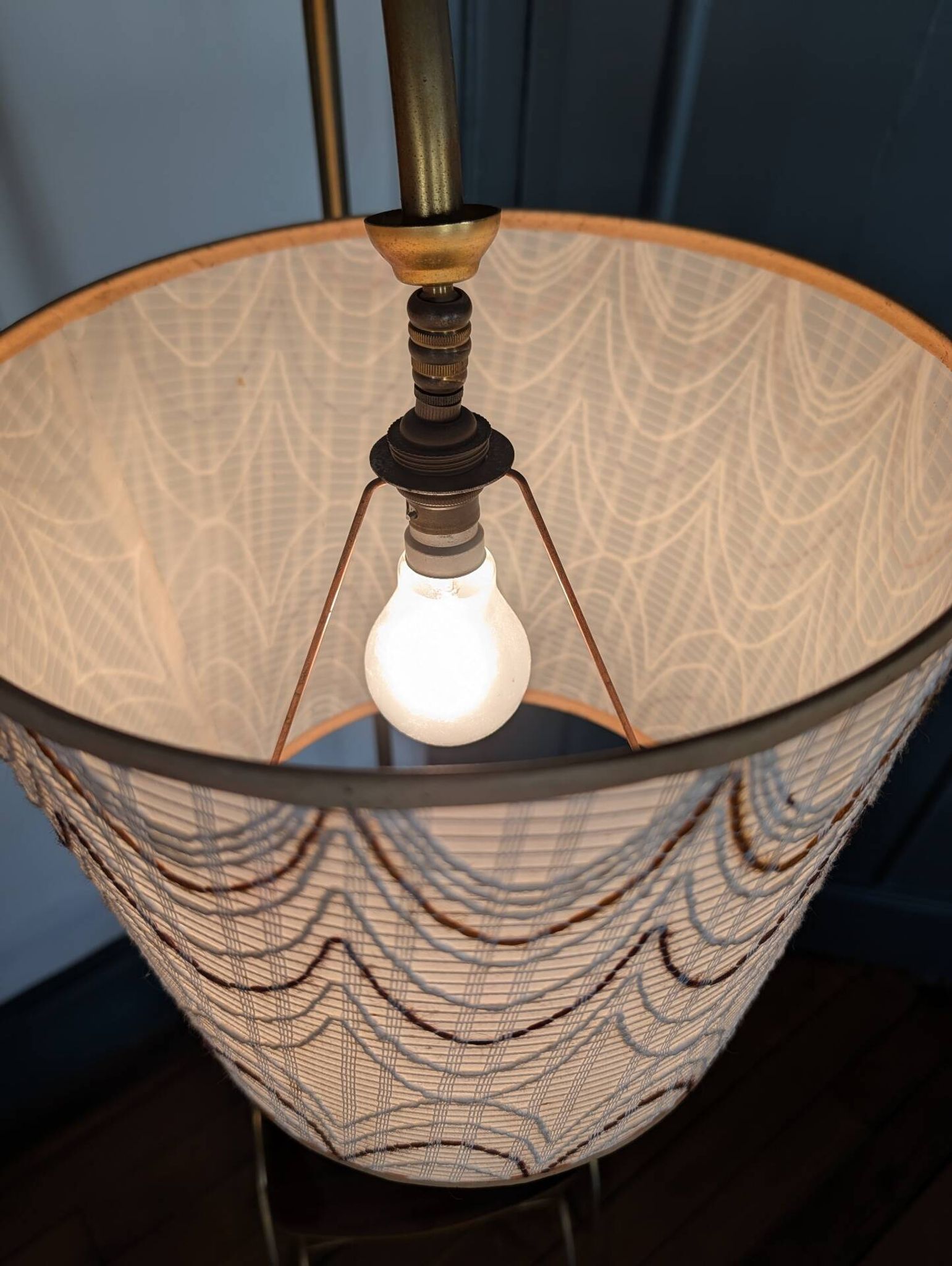 1950s reading lamp – Formica and gold metal