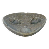 Vintage 3-faced sun soapstone decorative ashtray