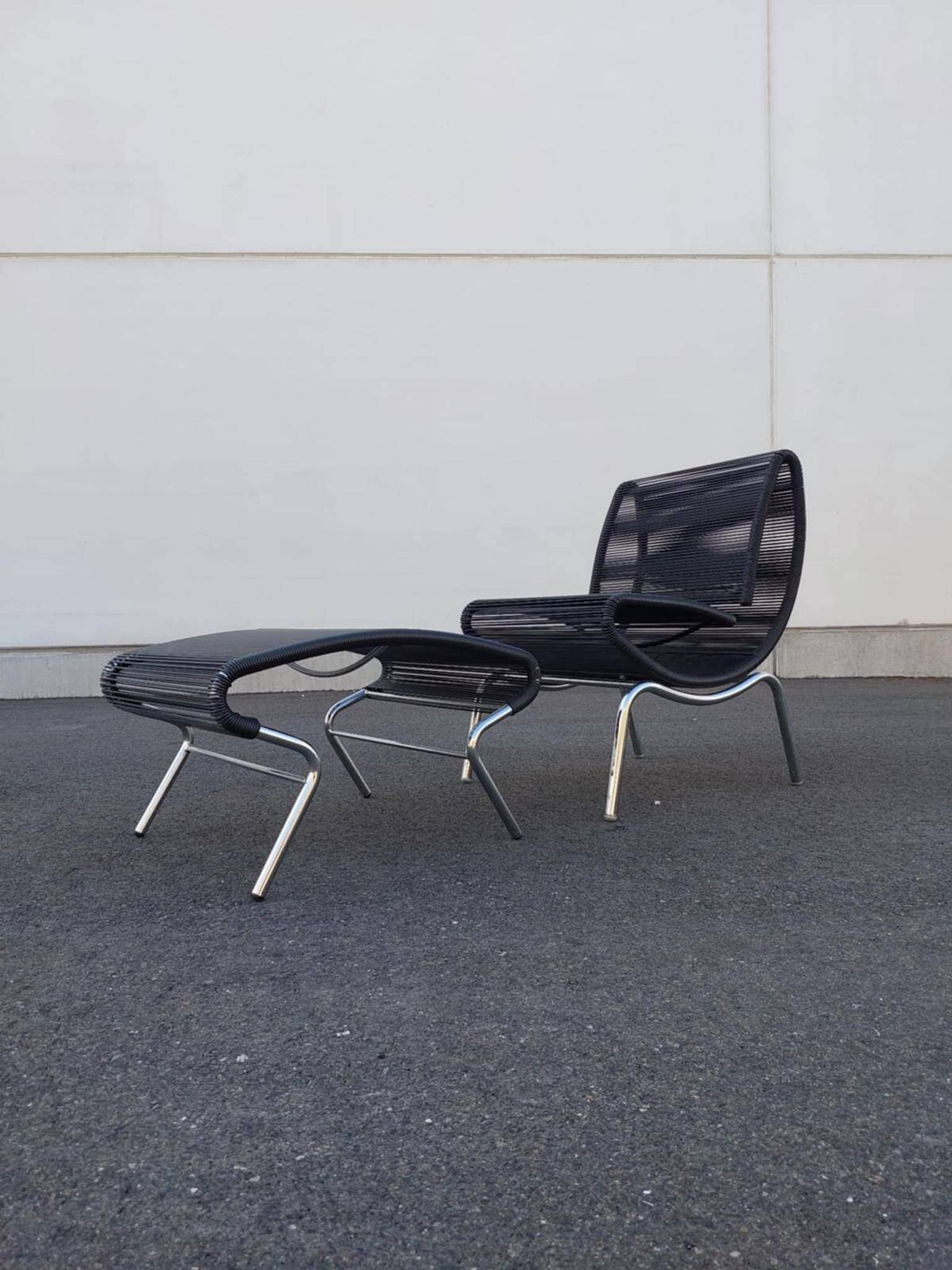 Hygra chair and its ottoman by Roberto Semprini - Italy - 1990