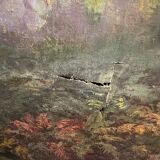 Oil on canvas undergrowth landscape by Charrrier early 20th century