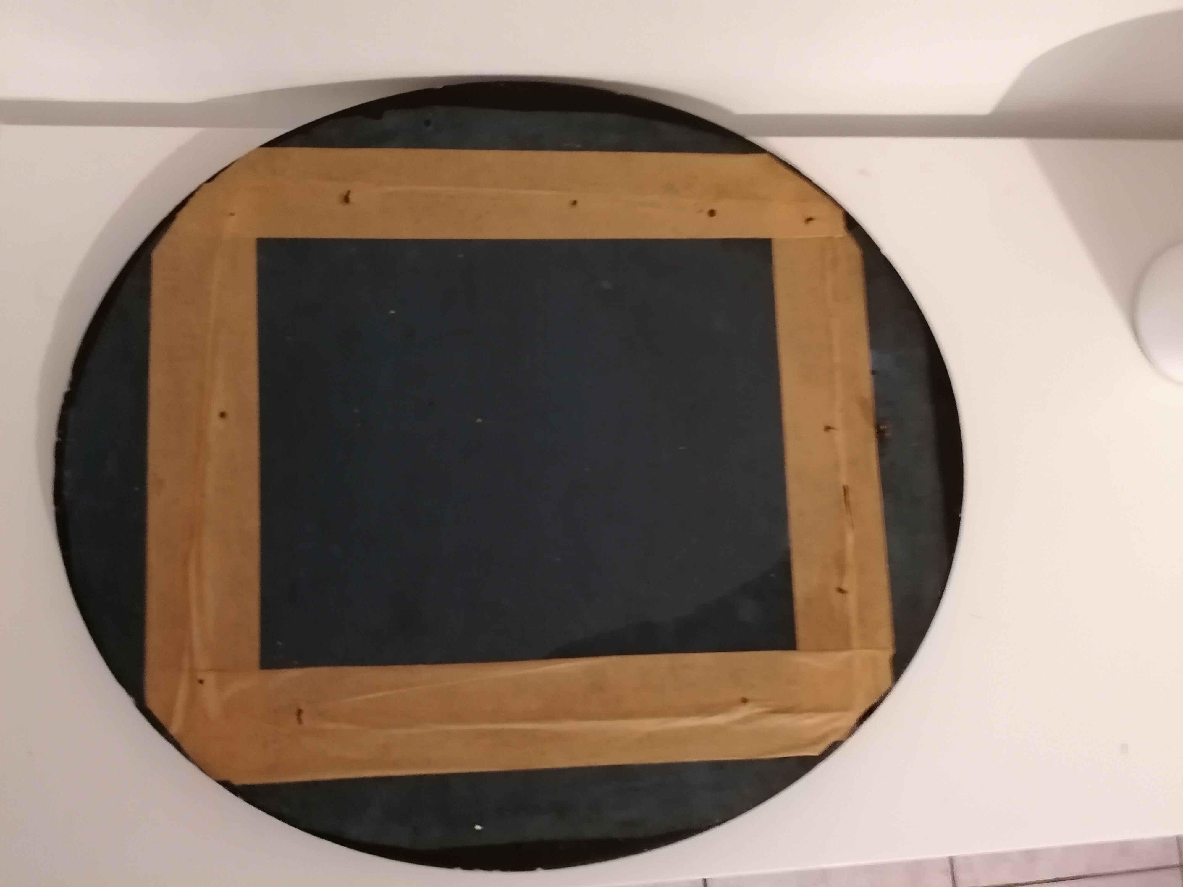 Oval mirror frame molded décor golden fillet ox eye
