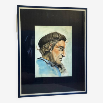 Portrait of an old sailor signed Arlo, watercolor