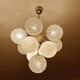 Mid Century Italian Glass & Brass Pendant Light