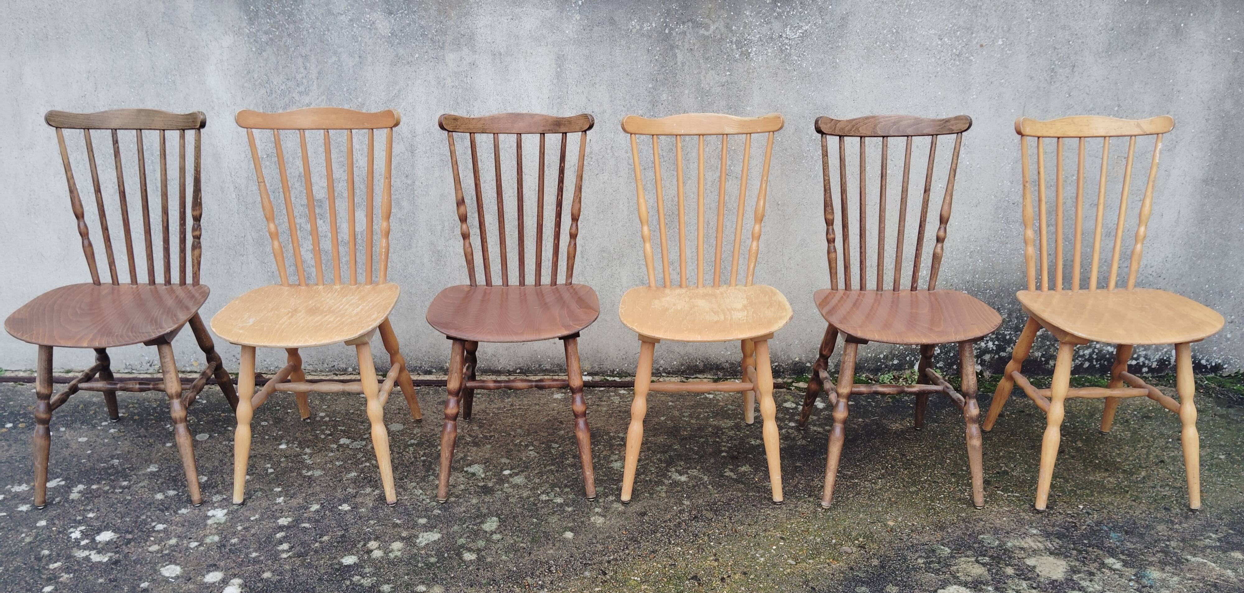 Set 6 chaises bistrot/western Baumann Tacoma en 2 teintes