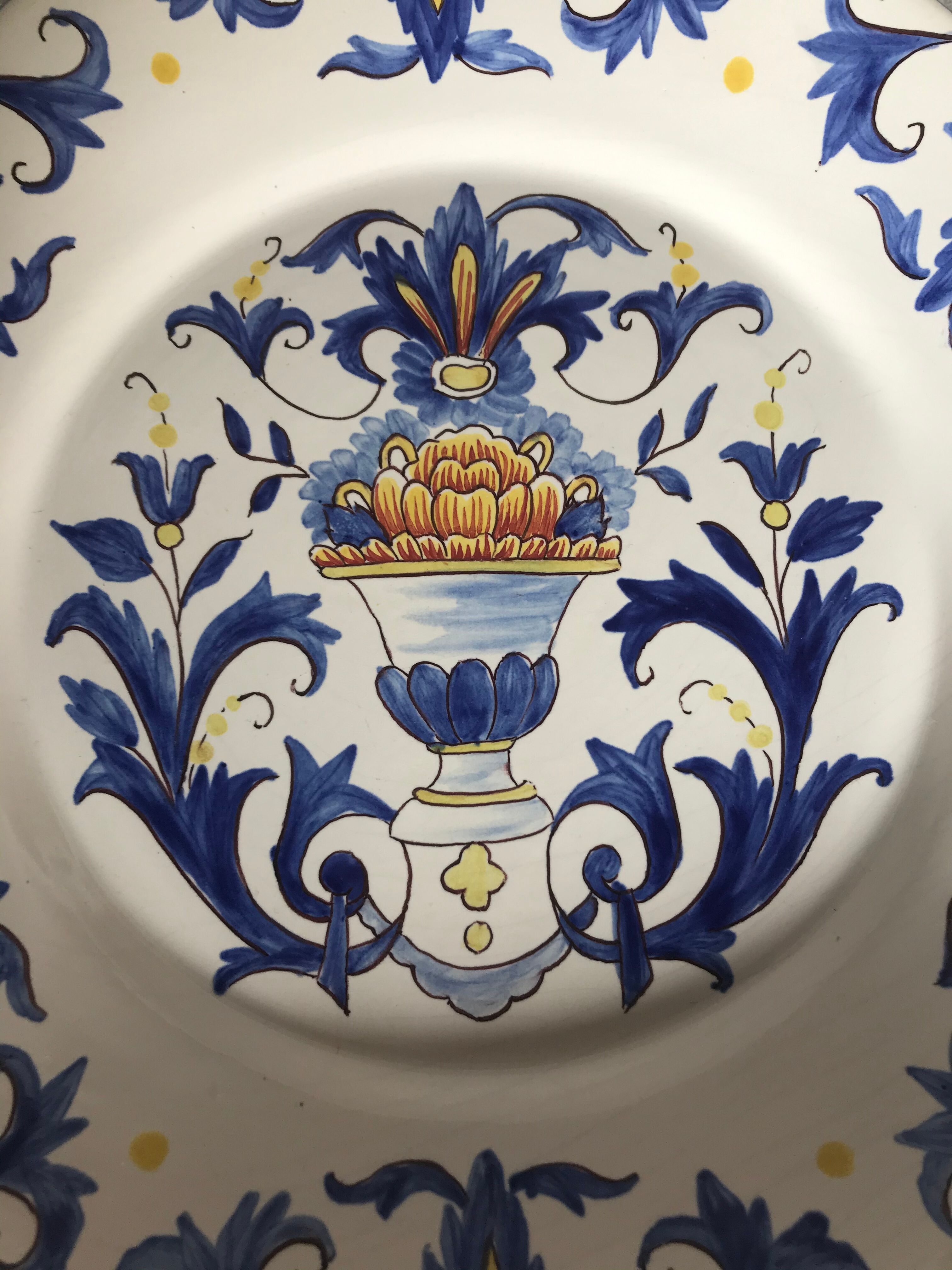 Rouen's ancient earthenware plate