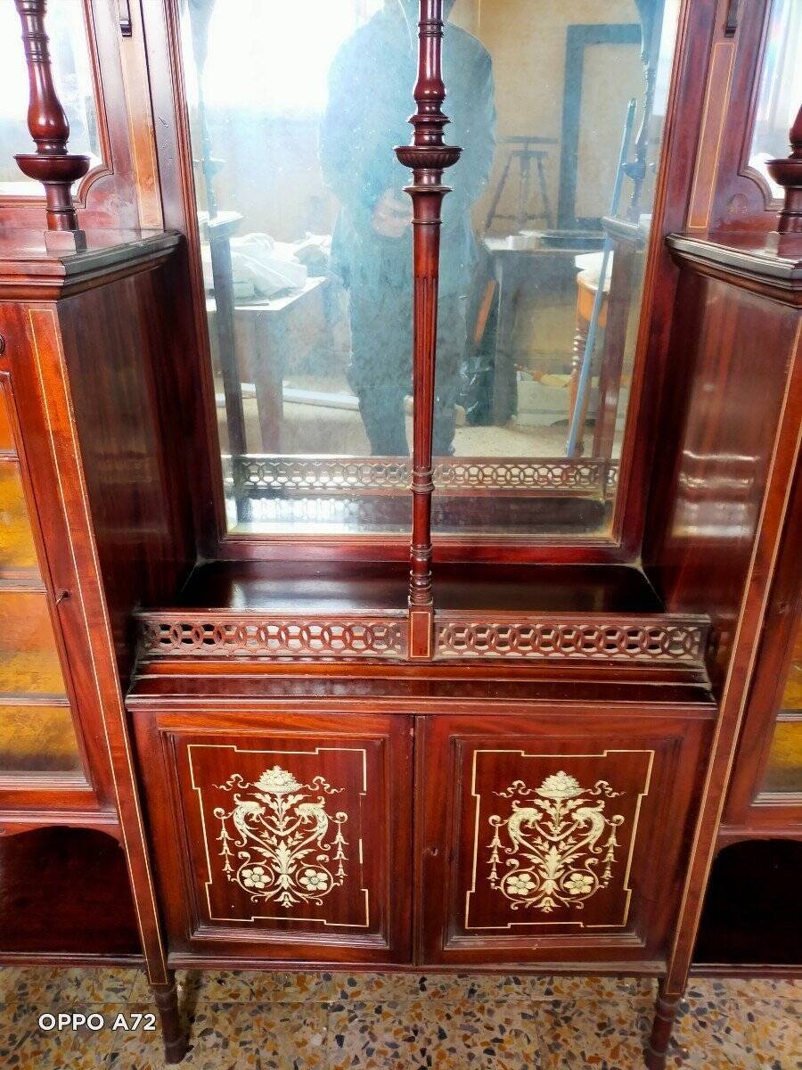 Meuble victorien marqueterie d'os 19ème siècle frank giles & co. kensington