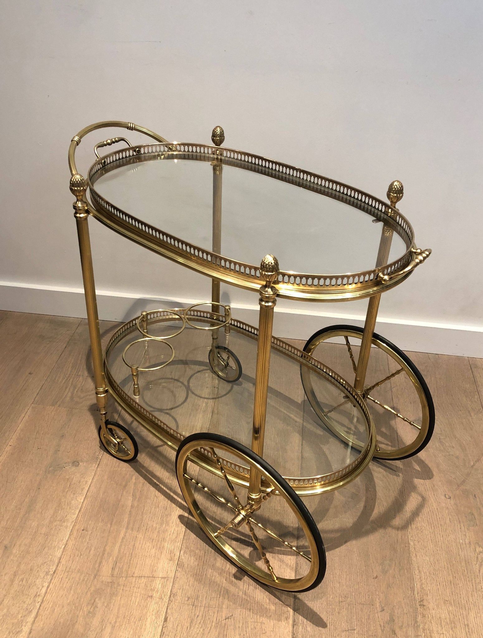 Oval brass trolley from Maison Baguès.