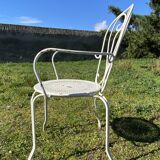 Pair of armchairs wrought iron garden chairs French iron armchairs 1950