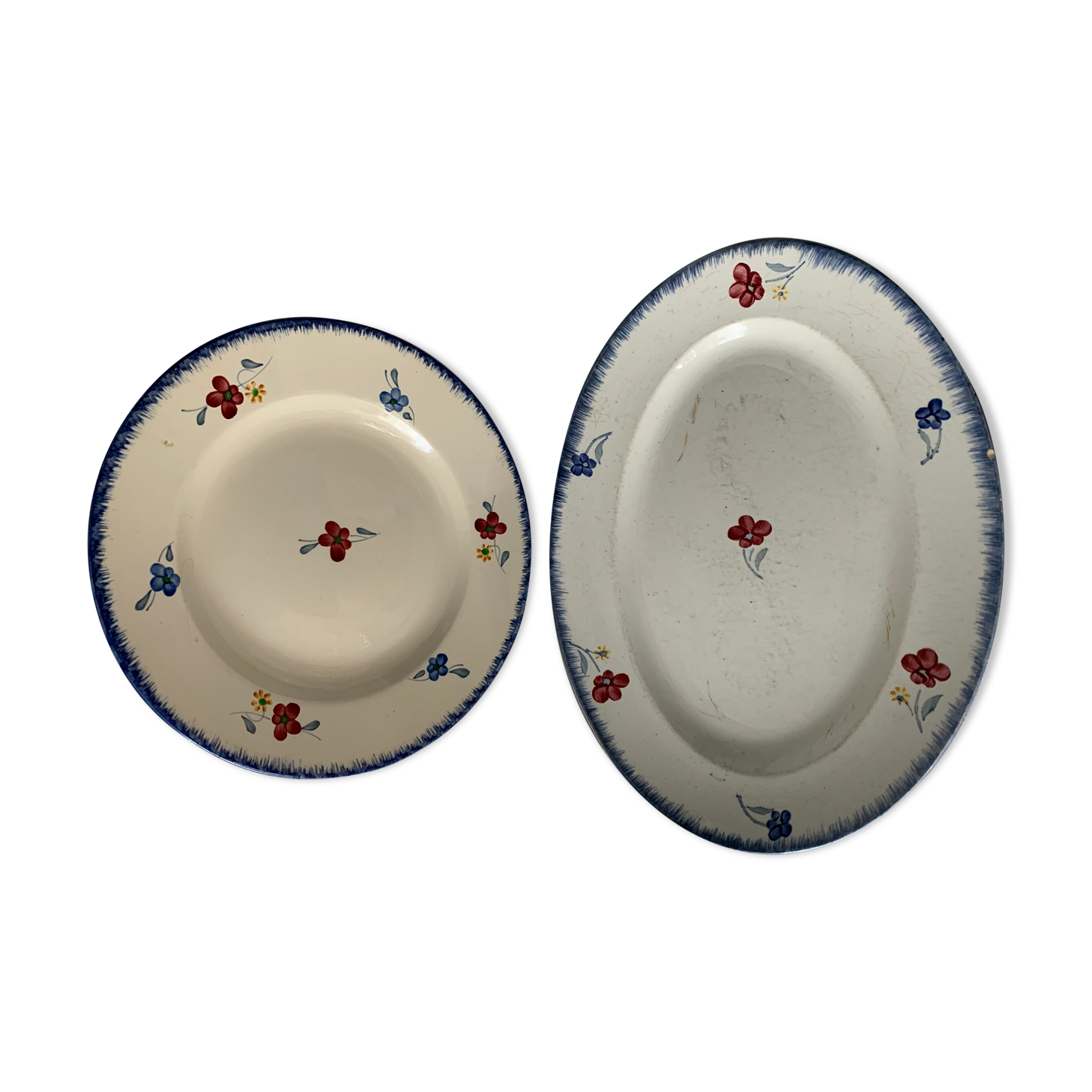 Set de 2 plats Mary Lou Digoin Sarreguemines 20 ème siècle