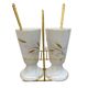 Set de 2 mazagrans anciens en porcelaine de Limoges avec support doré