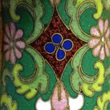 Pair of Asian enamel cloisonné vases