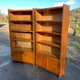 Pair of vintage glass shelves libraries