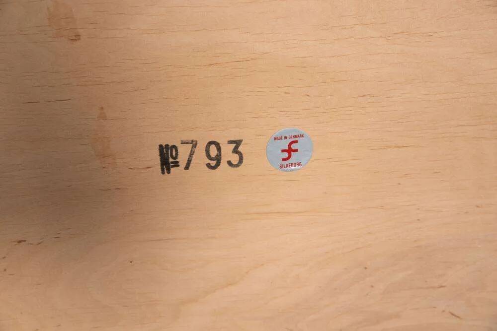 XL oval mirror vintage Danish design in teak by Christensen Silkeborg