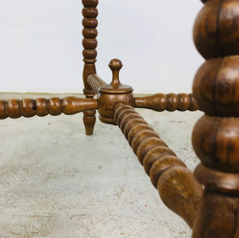 Carved antique wooden table with 8 sides