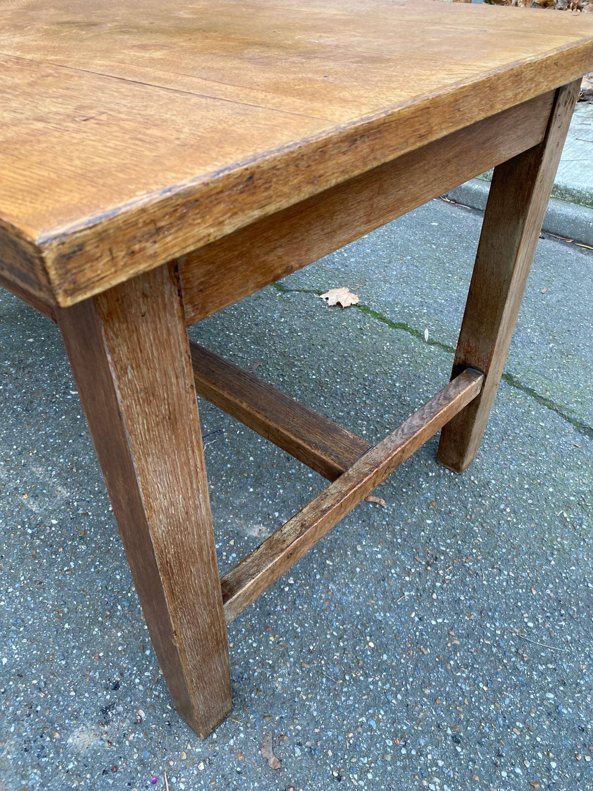 19th century solid oak farmhouse table, 140x80cm