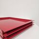 Vintage Italian Red Metal Trays / Mid-Century Modern Decorative Servin