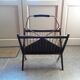 Vintage wooden and brass magazine rack