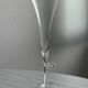 4 blown glass champagne flutes with twisted stem