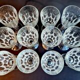 12 large stemmed glasses, vintage