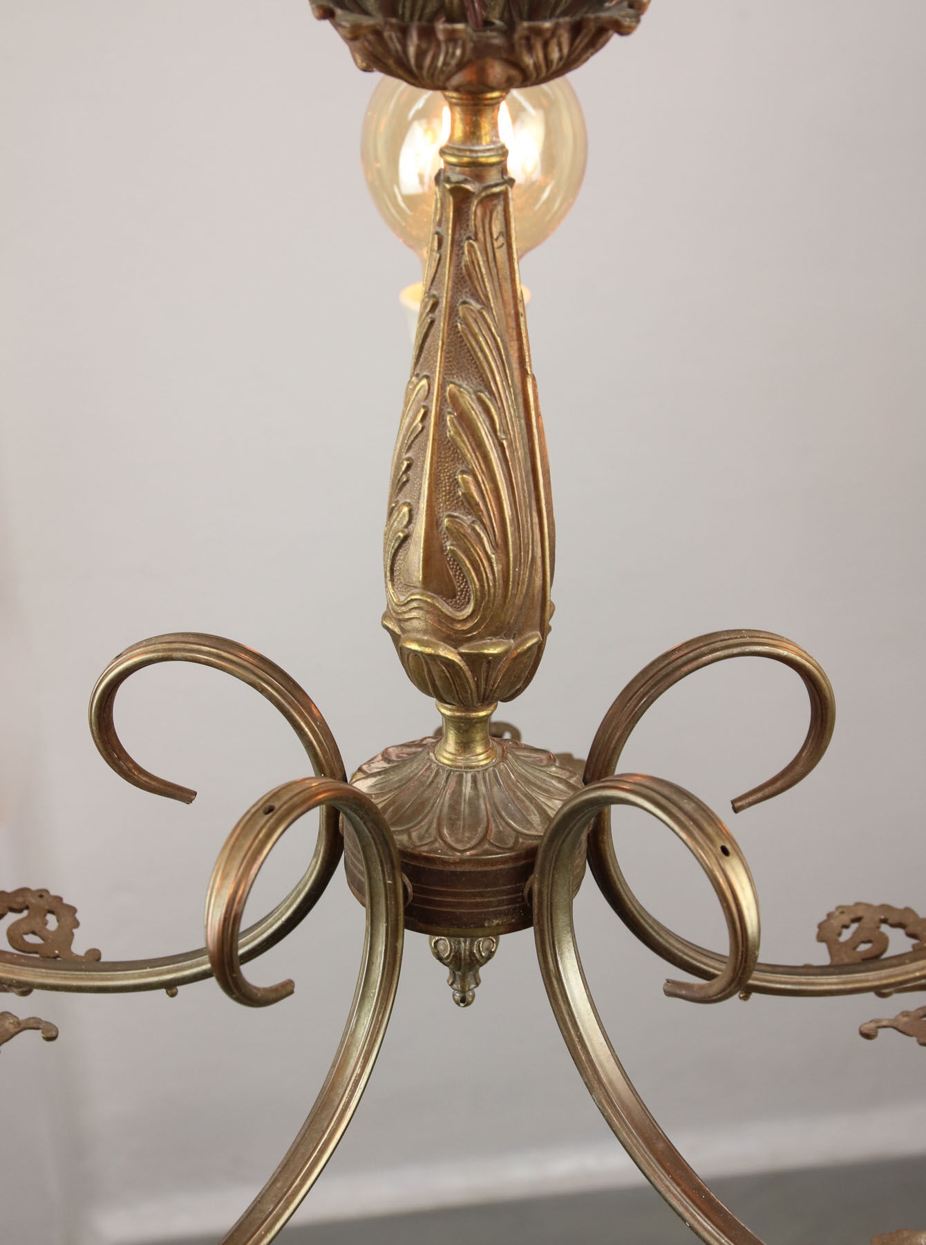 Art-deco brass chandelier, 1930s