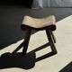 Four-legged stool in antique teak from Indonesia H 50 L 52