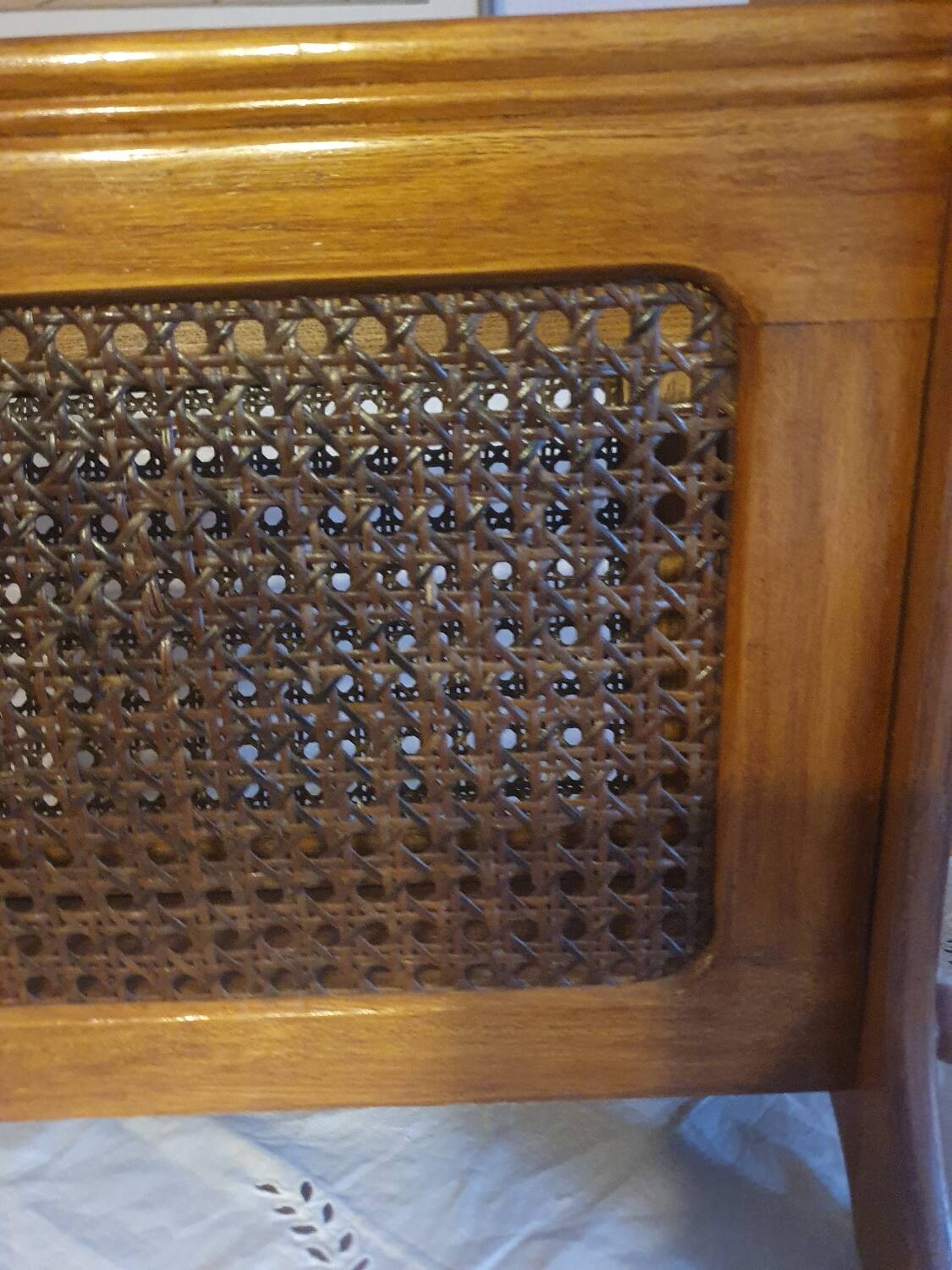 Vintage cane magazine rack