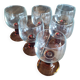Lot de 6 verres ballon vintages pied épais ambré