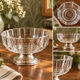 Small Art Deco glass bowl with facets & silver-plated metal.