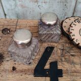 Lot de deux encriers en cristal