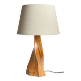 Geometric table lamp olive wood