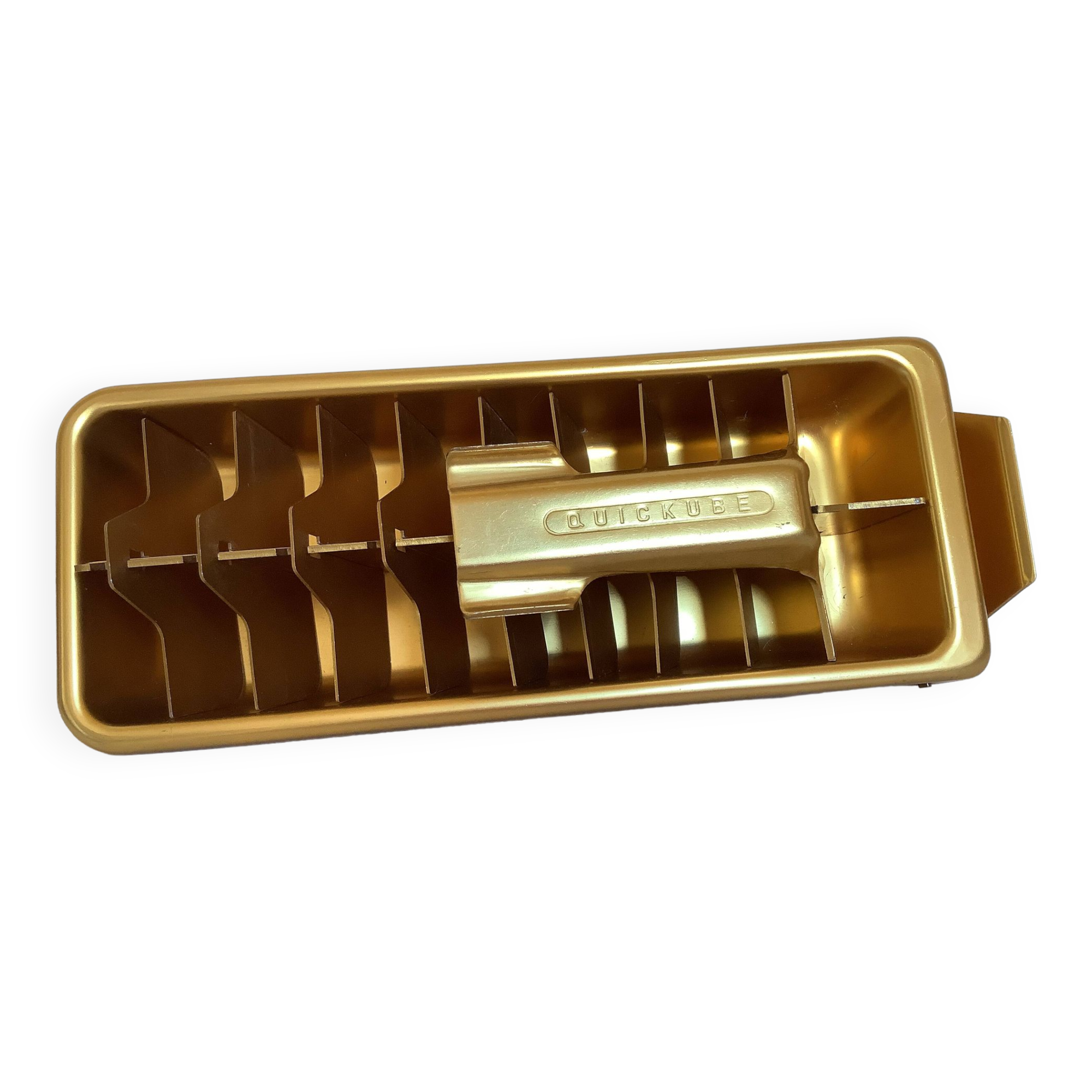 Old gold metal ice cube tray