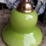 Green and bronze glass pendant light