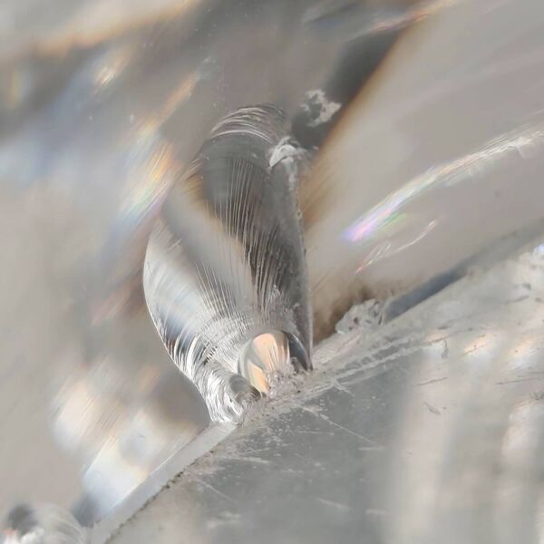 Vase en cristal Vannes vintage des années 1970 - Design sculptural de forme libre