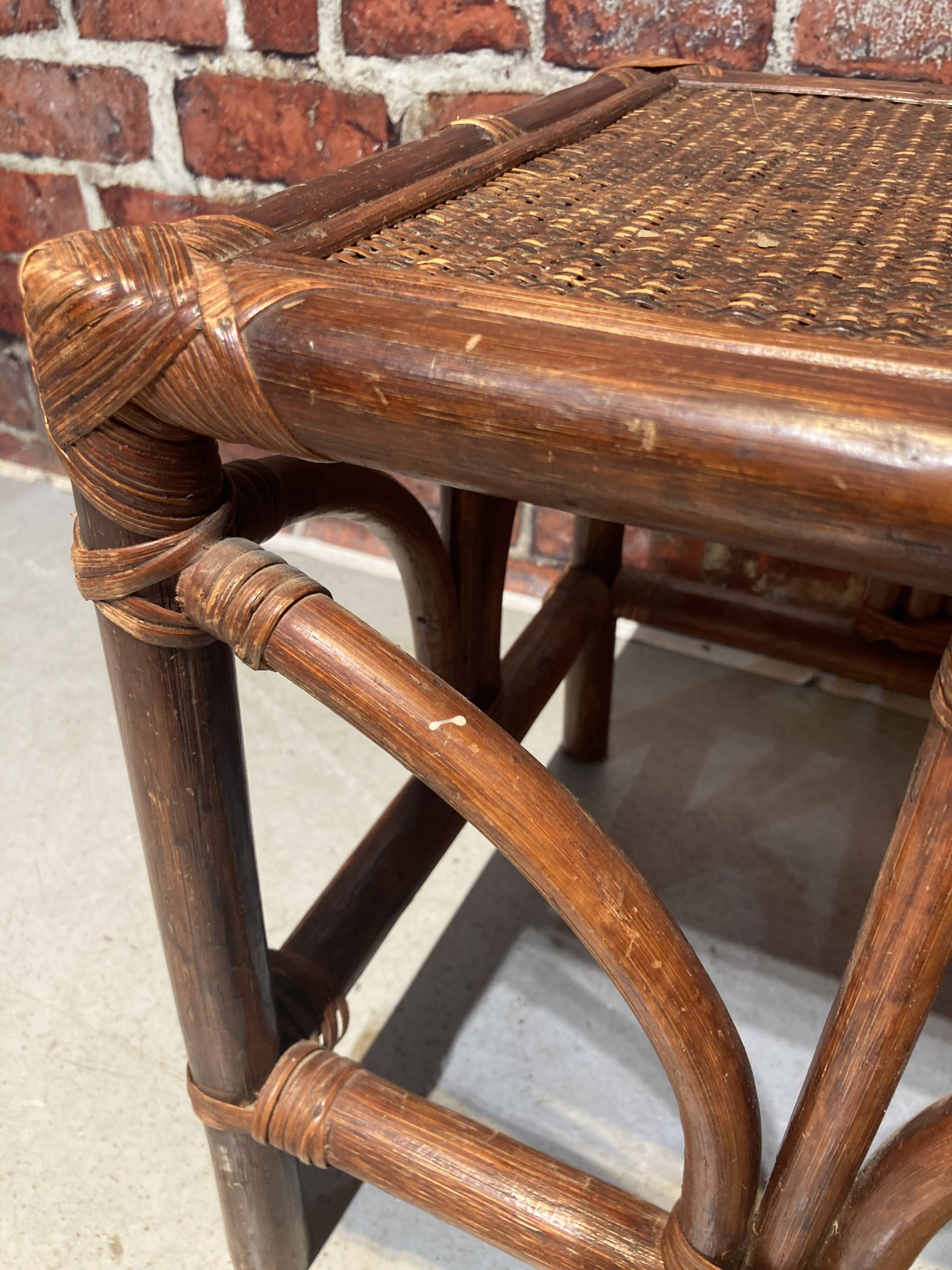 Rattan nesting table