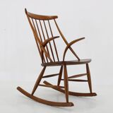 Chaise à bascule Illum Wikkelso Gyngestol No. 3 des années 1960 pour Niels Eilersen, 2 articles disponibles