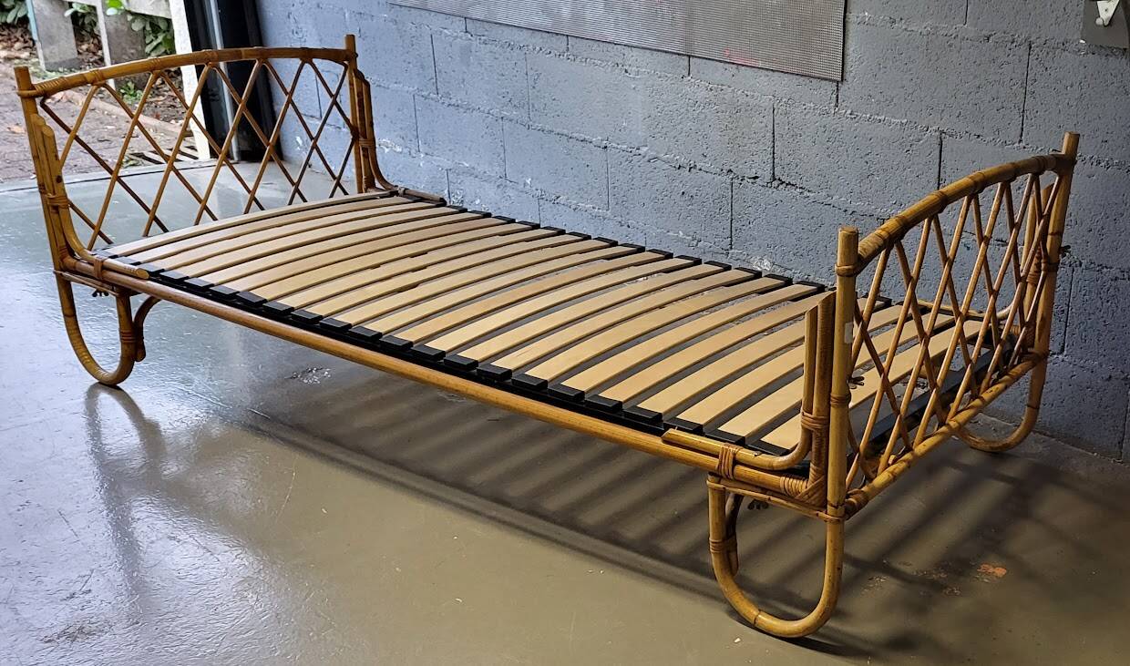 Vintage rattan bed