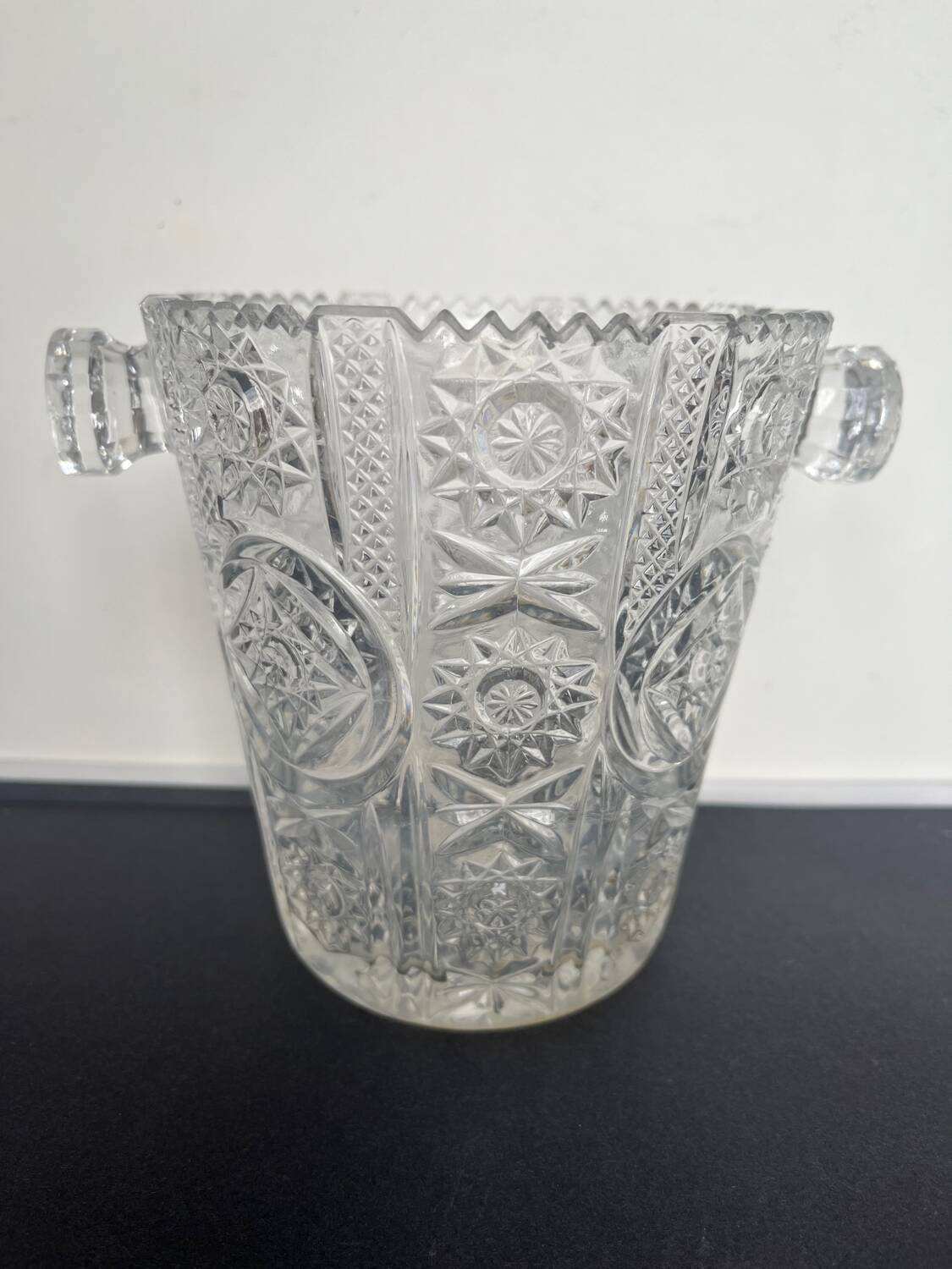 Vintage Cut Crystal Ice Bucket
