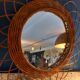 Sun mirror. Rattan .vintage